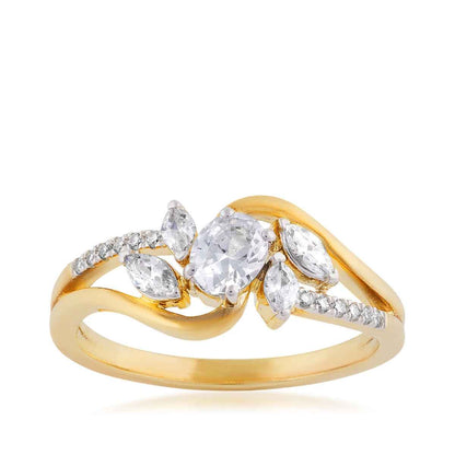 5/8 ct. tw. Oval & Marquise Diamond Ring in 14K Yellow Gold
