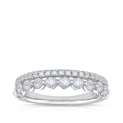 1 ct. tw. Diamond Two Row Anniversary Ring in 14K White Gold