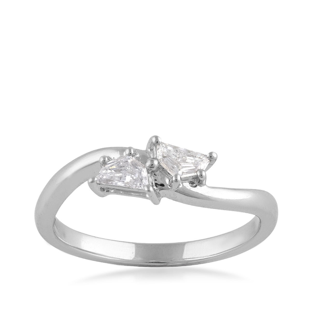 1/4 ct. tw. 2 Stone Cadillac Cut Diamond Ring in 14K White Gold