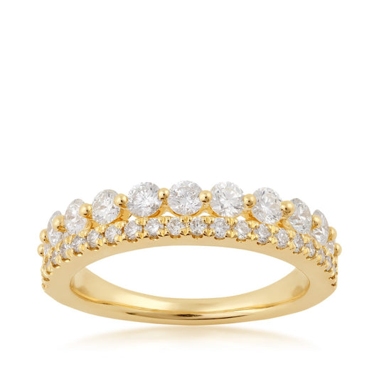 1 ct. tw. Diamond Two Row Anniversary Ring in 14K Yellow Gold