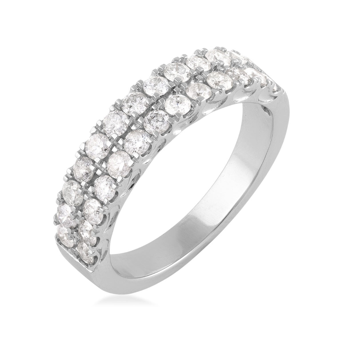 1 ct. tw. Diamond Multi-Row Anniversary Ring in 10K White Gold front view
