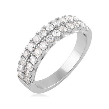 1 ct. tw. Diamond Multi-Row Anniversary Ring in 10K White Gold front view