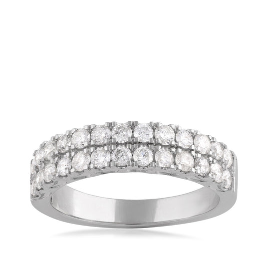 1 ct. tw. Diamond Multi-Row Anniversary Ring in 10K White Gold