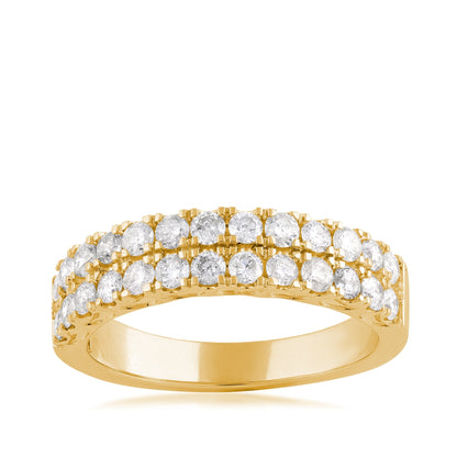 1 ct. tw. Diamond Two Row Anniversary Ring in 10K Yellow Gold