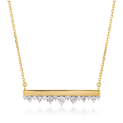 Demi Fine 1/8 ct. tw. Diamond Bar Necklace in 10K Yellow Gold