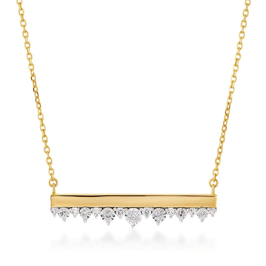 Demi Fine 1/8 ct. tw. Diamond Bar Necklace in 10K Yellow Gold