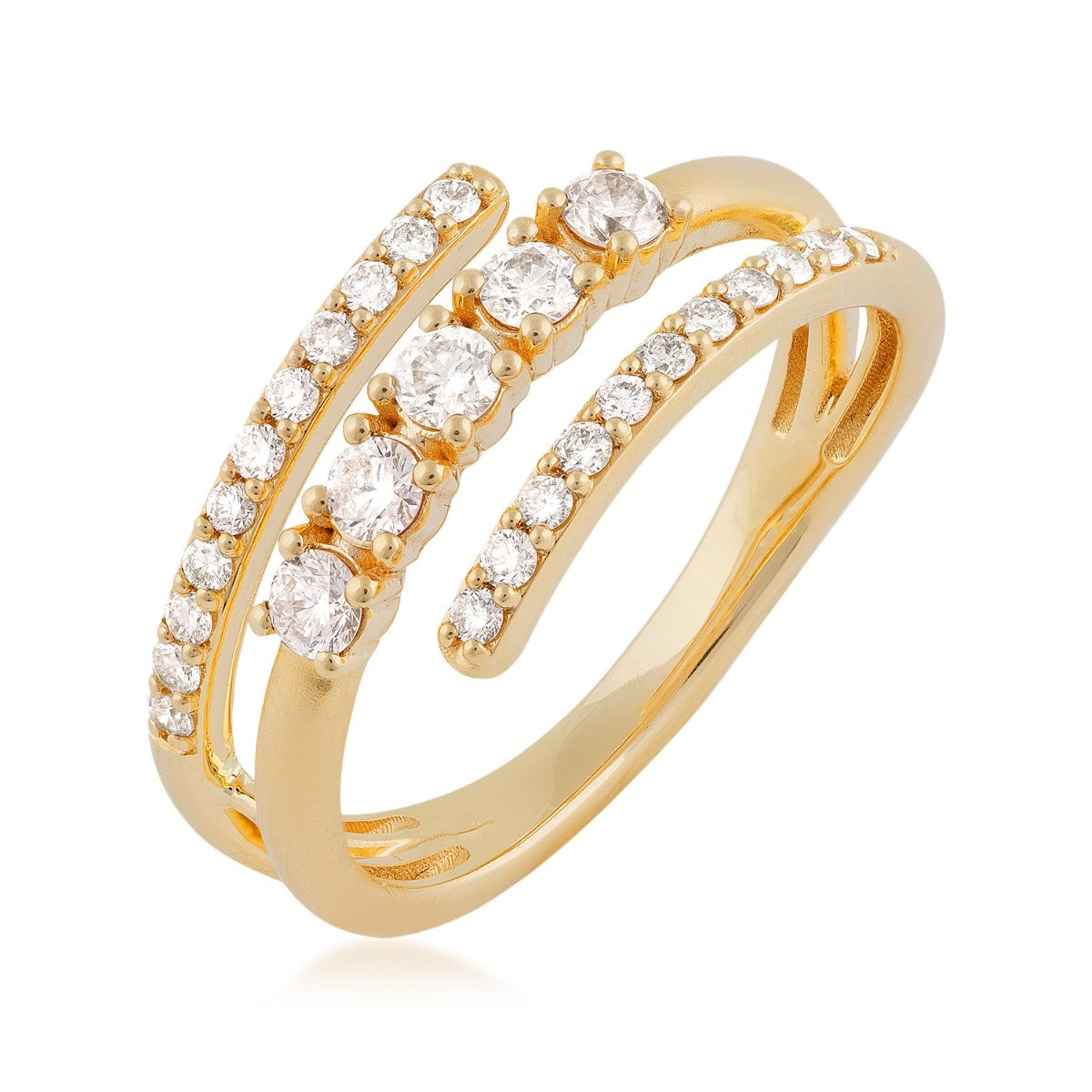 Demi Fine 1/2 ct. tw. Diamond Wrap Ring in 14K Yellow Gold front view