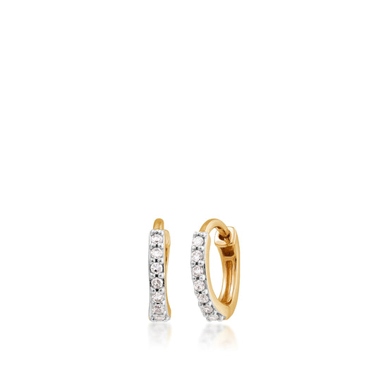 1/10 ct. tw. Diamond Huggie Hoop Earrings in 10K Yellow Gold