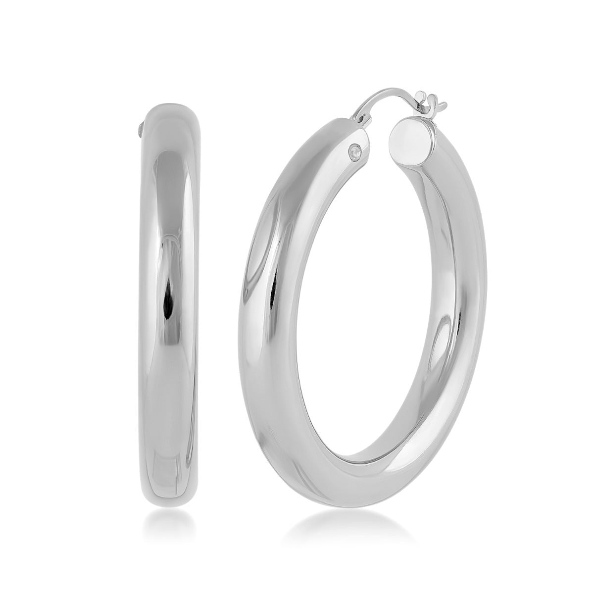 Evergold 30mm Resin Core Hoop Earrings in 14K White Gold