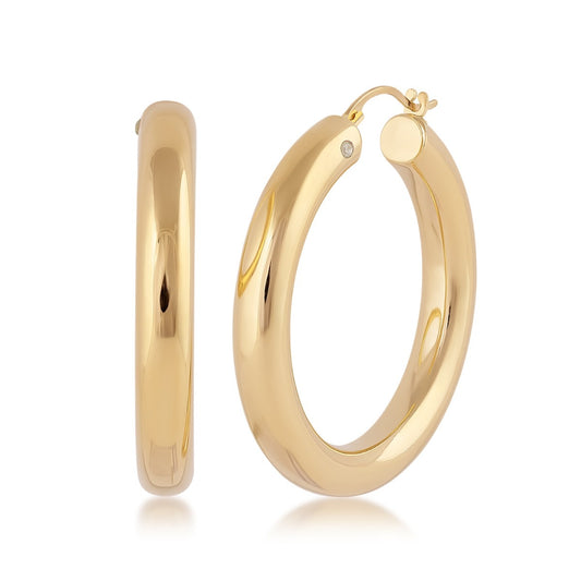Evergold 30mm Resin Core Hoop Earrings in 14K Yellow Gold