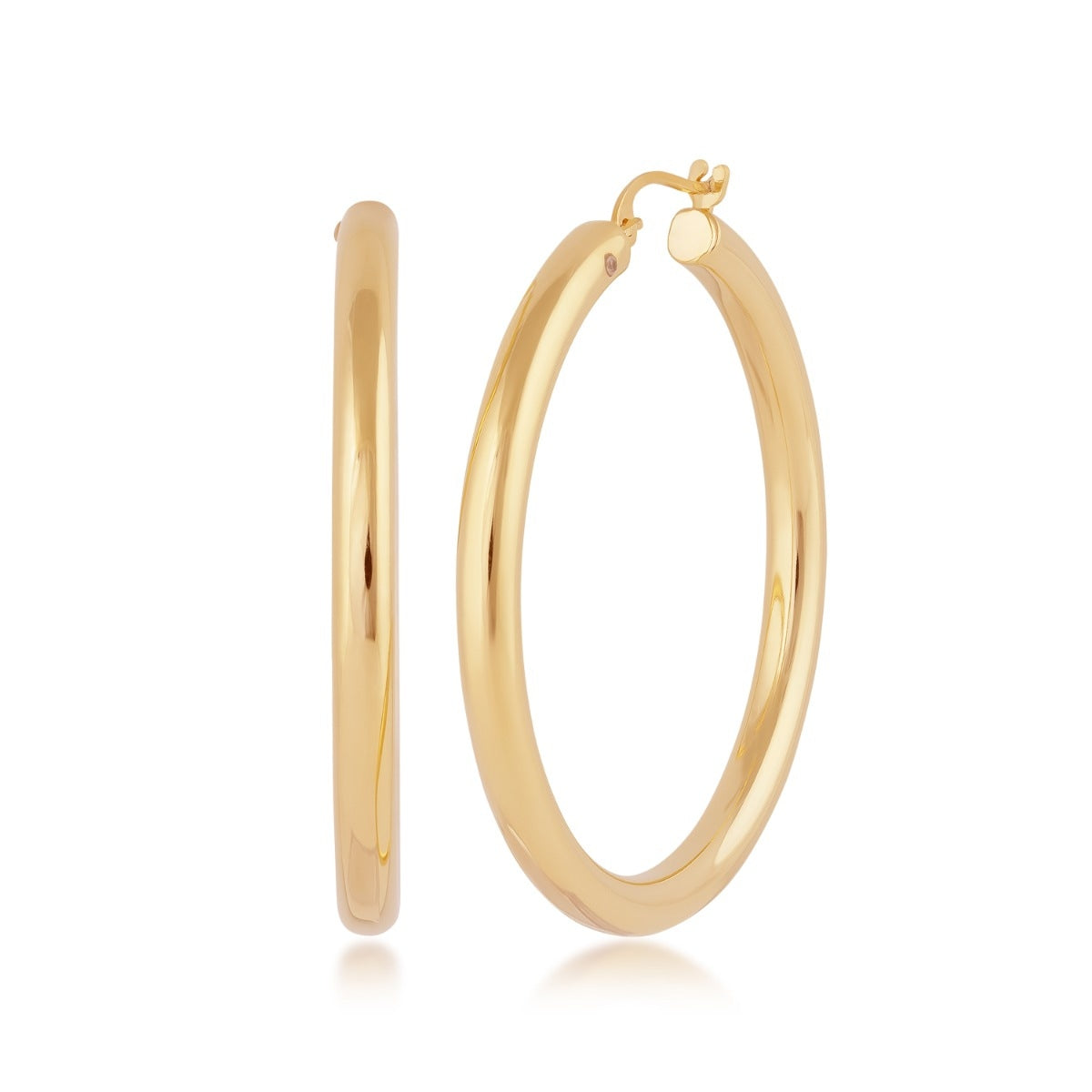 Evergold 35mm Resin Core Hoop Earrings in 14K Yellow Gold