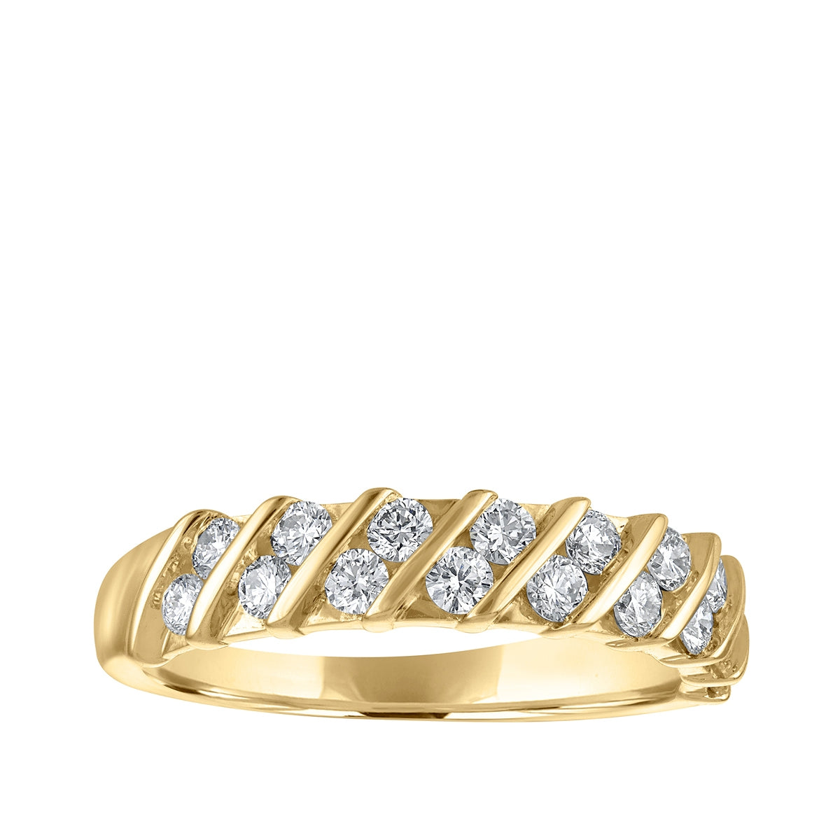 5/8 ct. tw. Diamond Multi-Row Anniversary Ring in 14K Yellow Gold