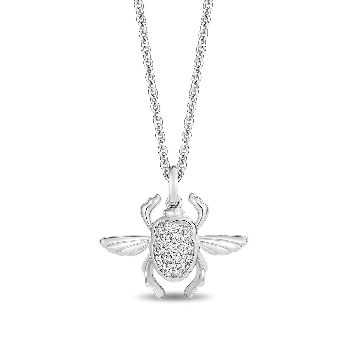 Enchanted Disney Jafar Scarab 1/10 ct. tw. Diamond Pendant in Sterling Silver