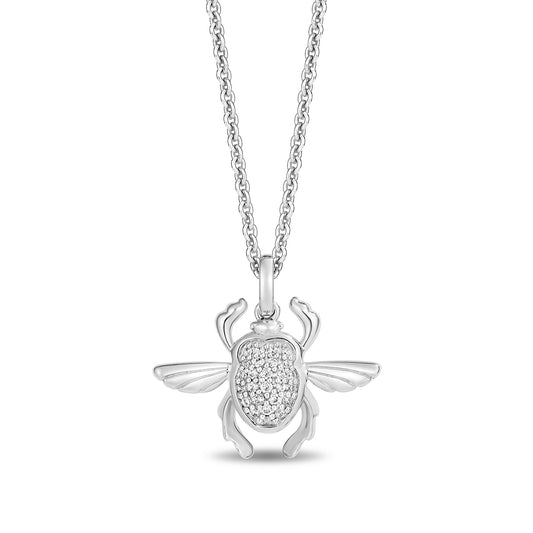 Enchanted Disney Jafar Scarab 1/10 ct. tw. Diamond Pendant in Sterling Silver