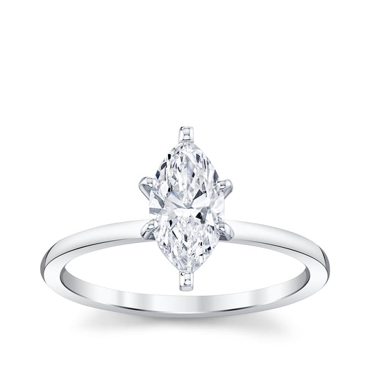 Premier Natural 1 ct. tw. Marquise Diamond Solitaire Engagement Ring in 14K White Gold