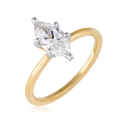 Premier Natural 1 ct. tw. Marquise Diamond Solitaire Engagement Ring in 14K Yellow Gold front view