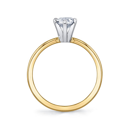 Premier Natural 1 ct. tw. Pear Diamond Solitaire Engagement Ring in 14K Yellow Gold close-up detail