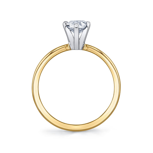 Premier Natural 1 ct. tw. Pear Diamond Solitaire Engagement Ring in 14K Yellow Gold close-up detail