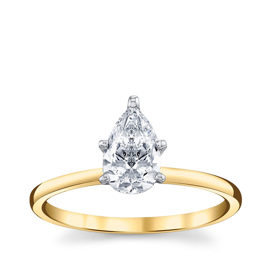 Premier Natural 1 ct. tw. Pear Diamond Solitaire Engagement Ring in 14K Yellow Gold