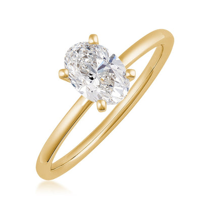 Premier Natural 1 ct. tw. Oval Diamond Solitaire Engagement Ring in 14K Yellow Gold front view