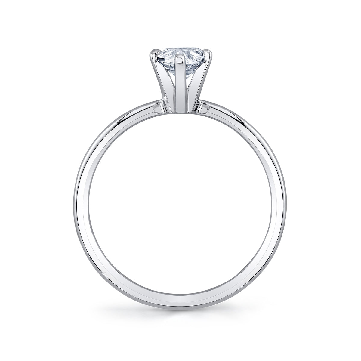 Premier Natural 3/4 ct. tw. Pear Diamond Solitaire Engagement Ring in 14K White Gold close-up detail