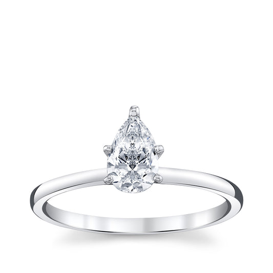 Premier Natural 3/4 ct. tw. Pear Diamond Solitaire Engagement Ring in 14K White Gold