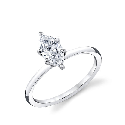 Premier Natural 3/4 ct. tw. Marquise Diamond Solitaire Engagement Ring in 14K White Gold front view