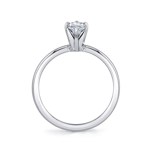 Premier Natural 3/4 ct. tw. Marquise Diamond Solitaire Engagement Ring in 14K White Gold close-up detail