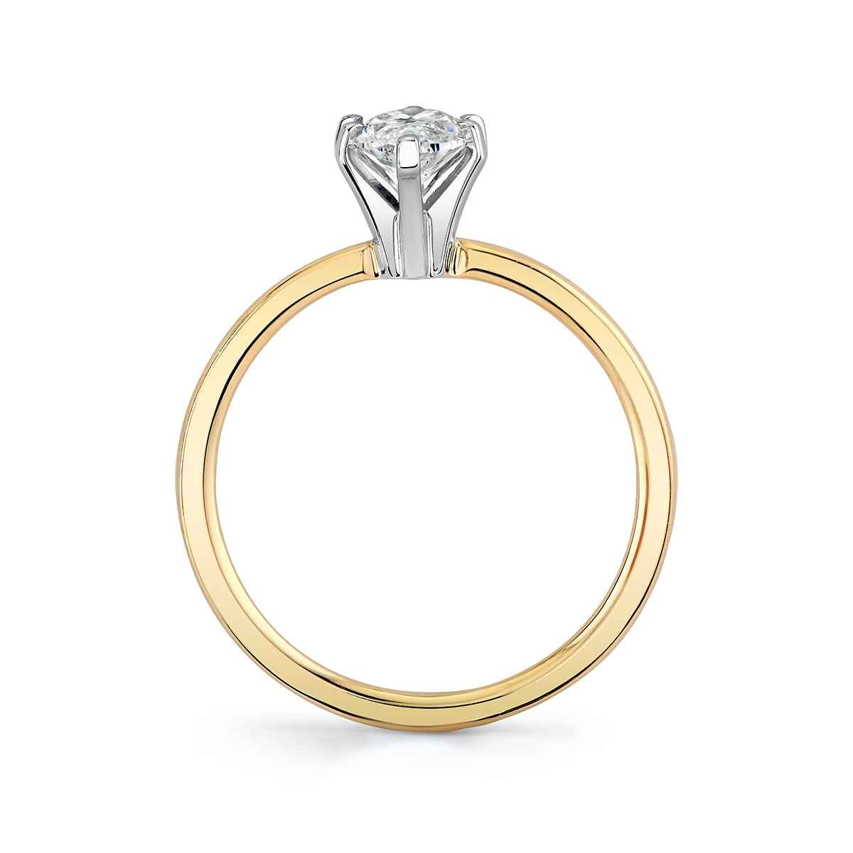 Premier Natural 3/4 ct. tw. Marquise Diamond Solitaire Engagement Ring in 14K Yellow Gold close-up detail