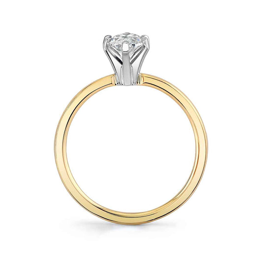 Premier Natural 3/4 ct. tw. Marquise Diamond Solitaire Engagement Ring in 14K Yellow Gold close-up detail
