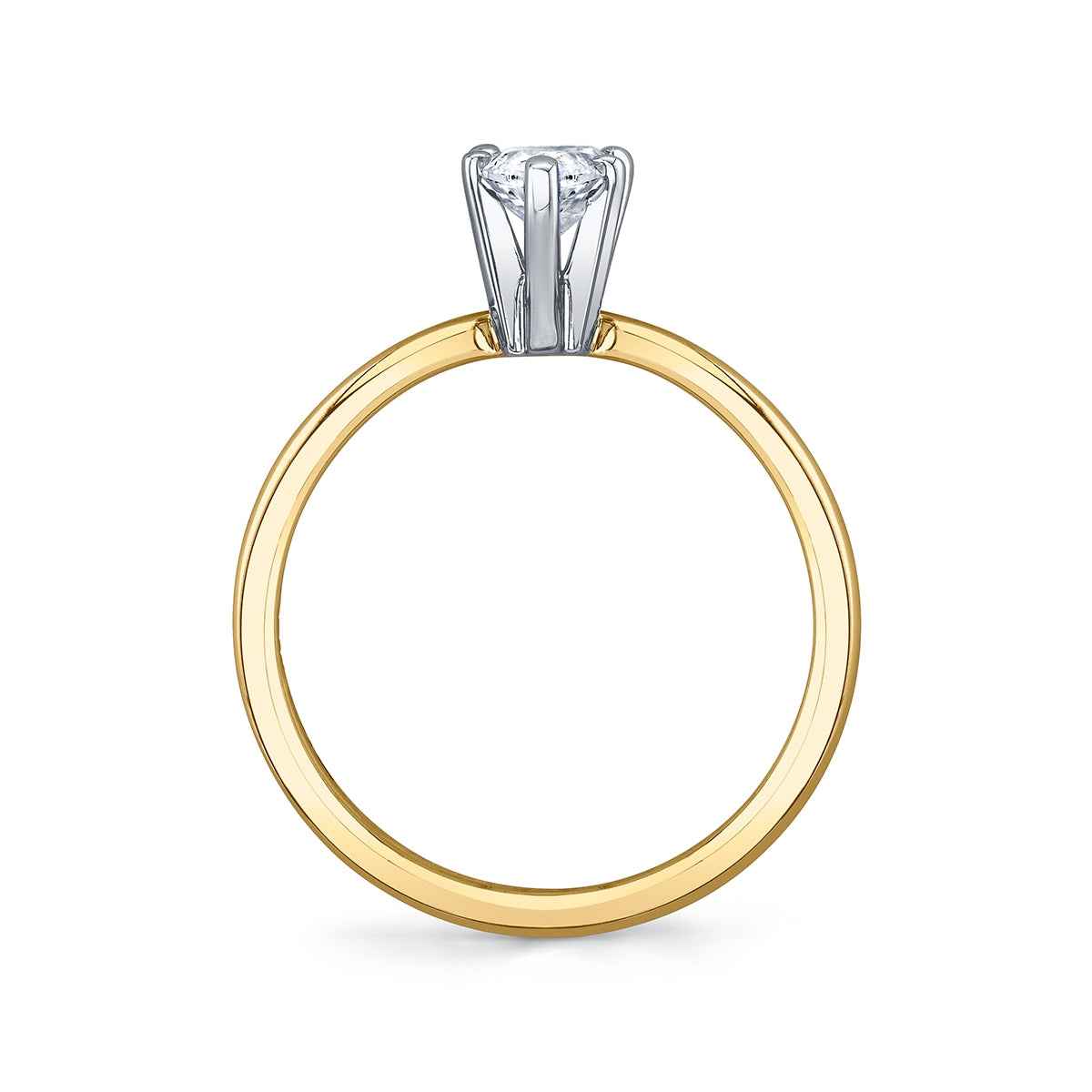 Premier Natural 3/4 ct. tw. Pear Diamond Solitaire Engagement Ring in 14K Yellow Gold close-up detail