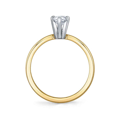 Premier Natural 3/4 ct. tw. Pear Diamond Solitaire Engagement Ring in 14K Yellow Gold close-up detail