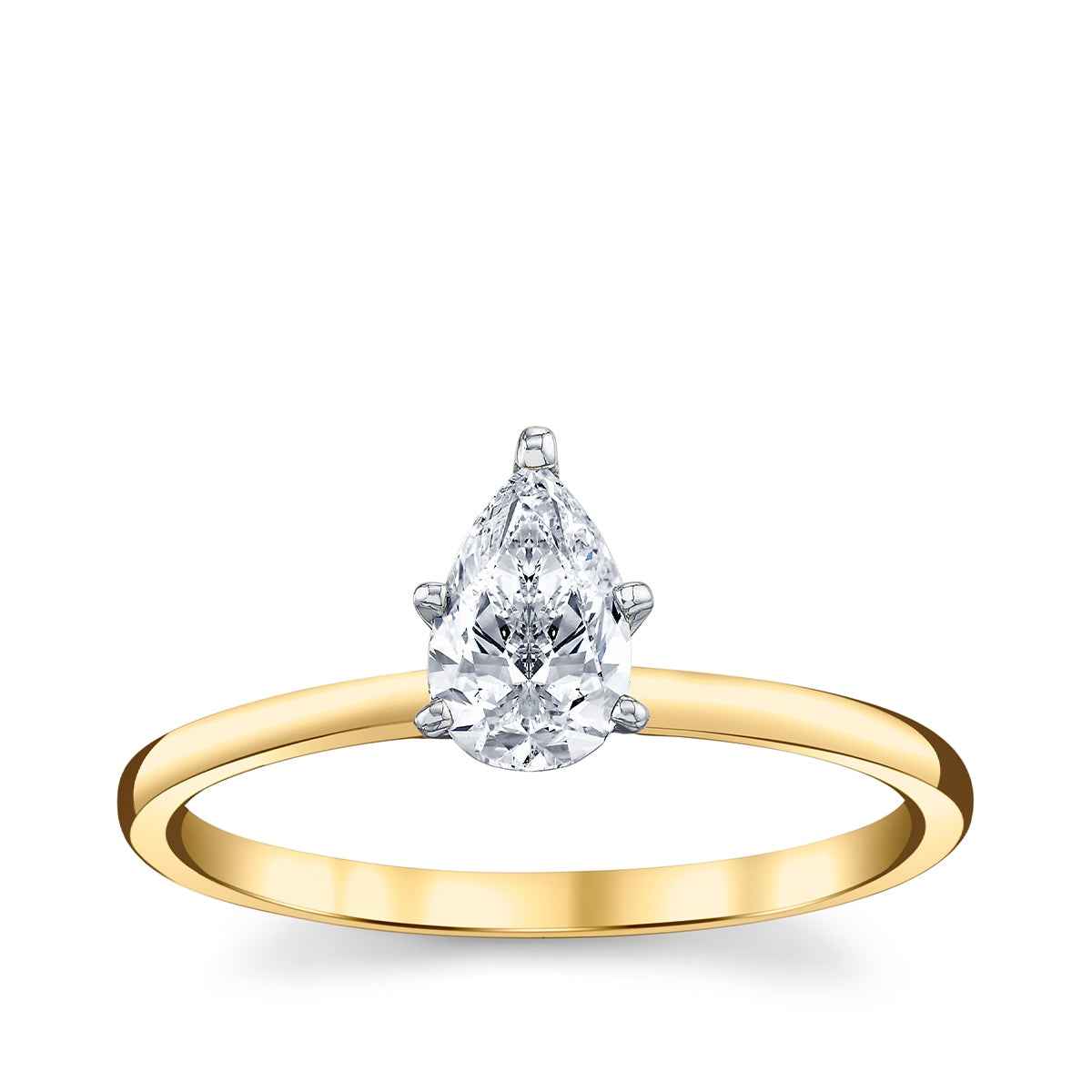 Premier Natural 3/4 ct. tw. Pear Diamond Solitaire Engagement Ring in 14K Yellow Gold
