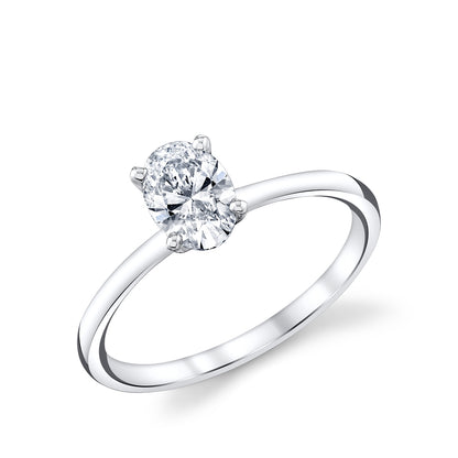 Premier Natural 3/4 ct. tw. Oval Diamond Solitaire Engagement Ring in 14K White Gold front view