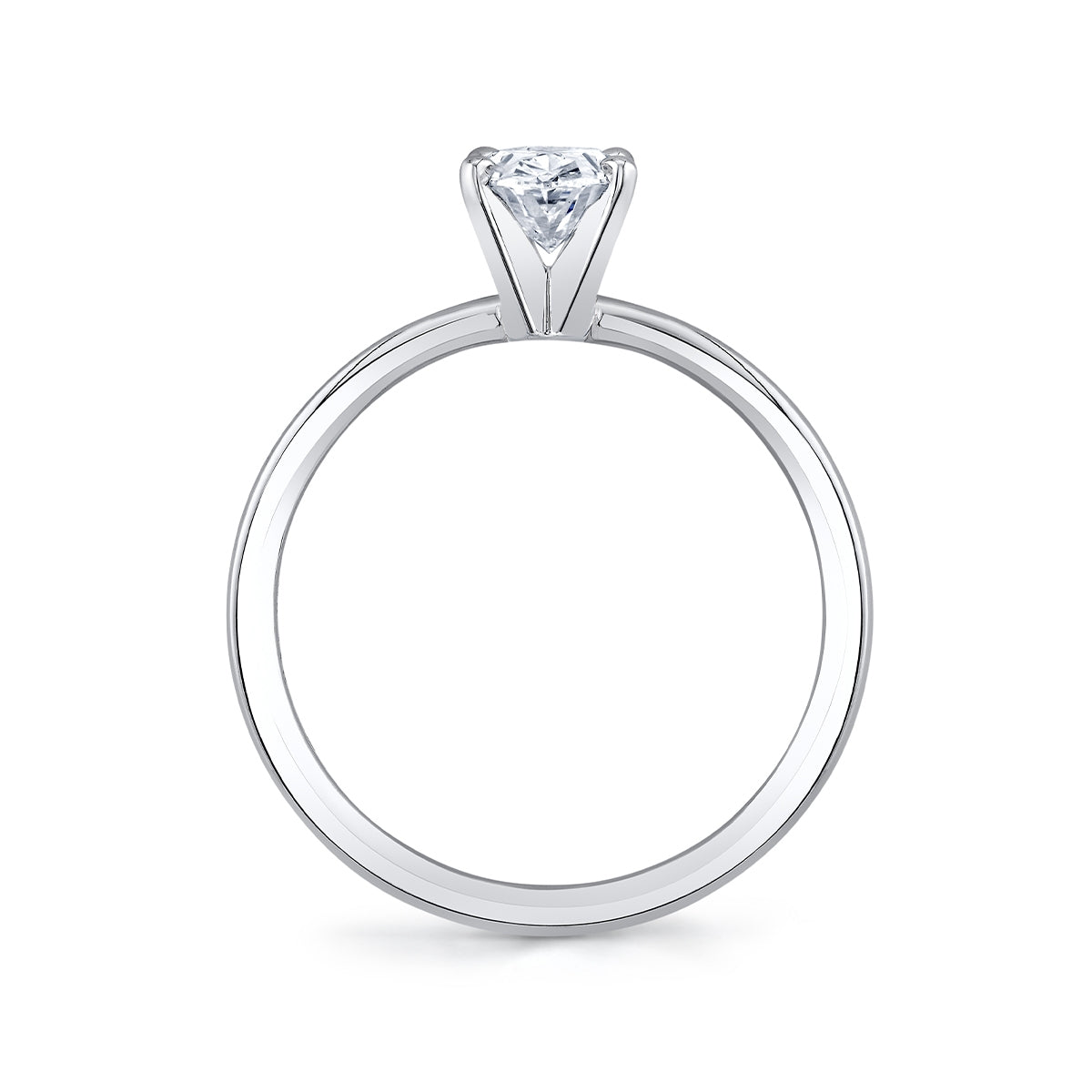 Premier Natural 3/4 ct. tw. Oval Diamond Solitaire Engagement Ring in 14K White Gold close-up detail