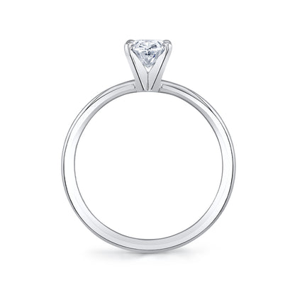 Premier Natural 3/4 ct. tw. Oval Diamond Solitaire Engagement Ring in 14K White Gold close-up detail