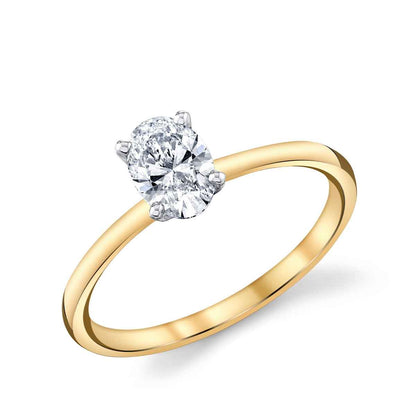 Premier Natural 3/4 ct. tw. Oval Diamond Solitaire Engagement Ring in 14K Yellow Gold front view