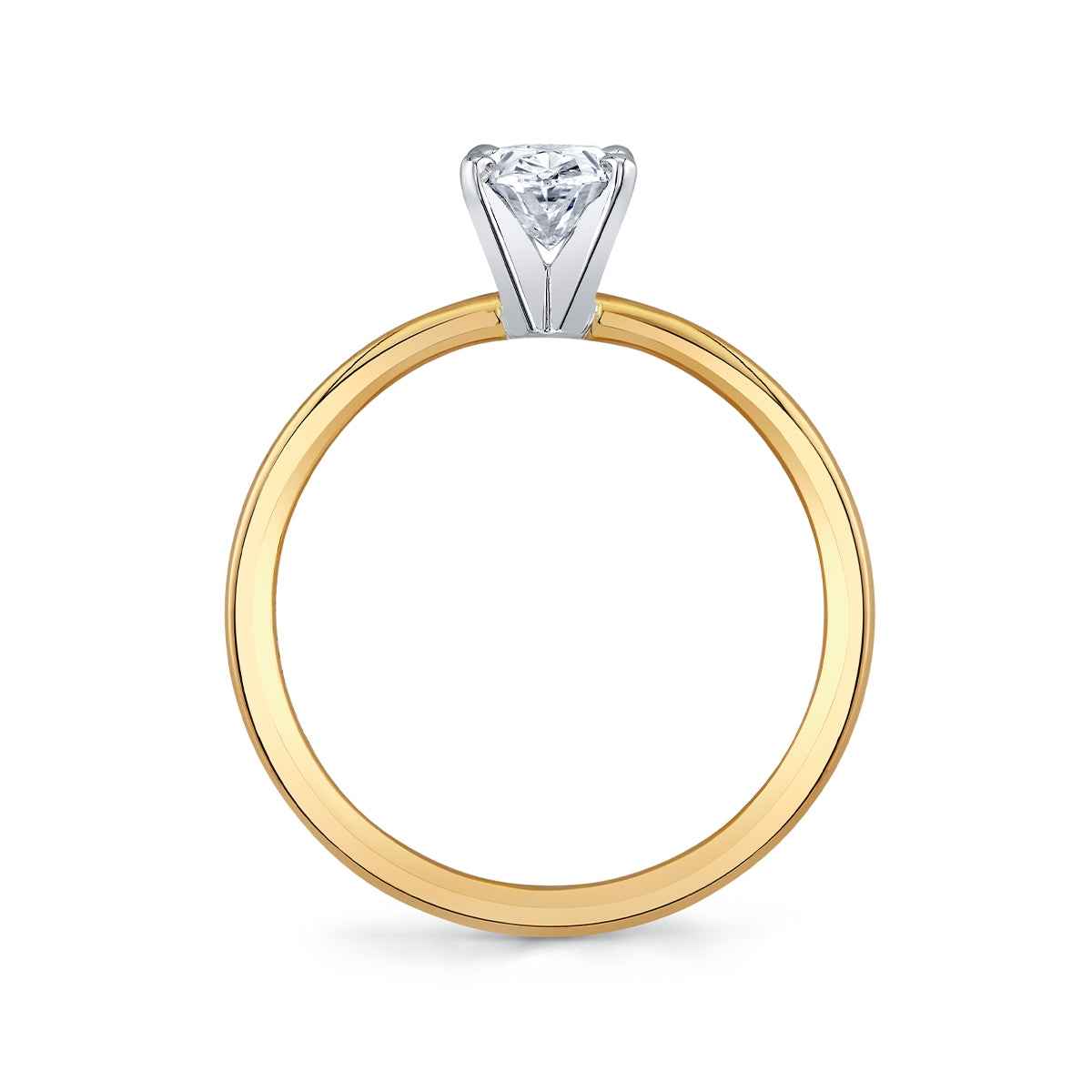 Premier Natural 3/4 ct. tw. Oval Diamond Solitaire Engagement Ring in 14K Yellow Gold close-up detail