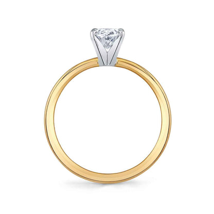Premier Natural 3/4 ct. tw. Oval Diamond Solitaire Engagement Ring in 14K Yellow Gold close-up detail