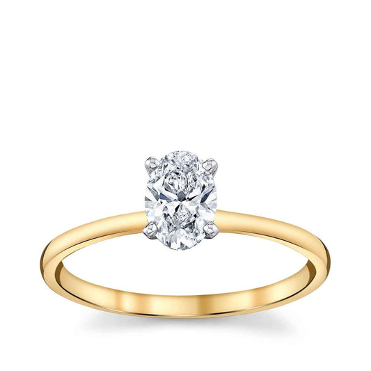 Premier Natural 3/4 ct. tw. Oval Diamond Solitaire Engagement Ring in 14K Yellow Gold