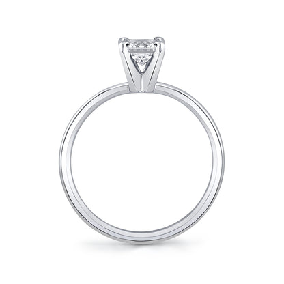Premier Natural 3/4 ct. tw. Emerald Cut Diamond Solitaire Engagement Ring in 14K White Gold front view