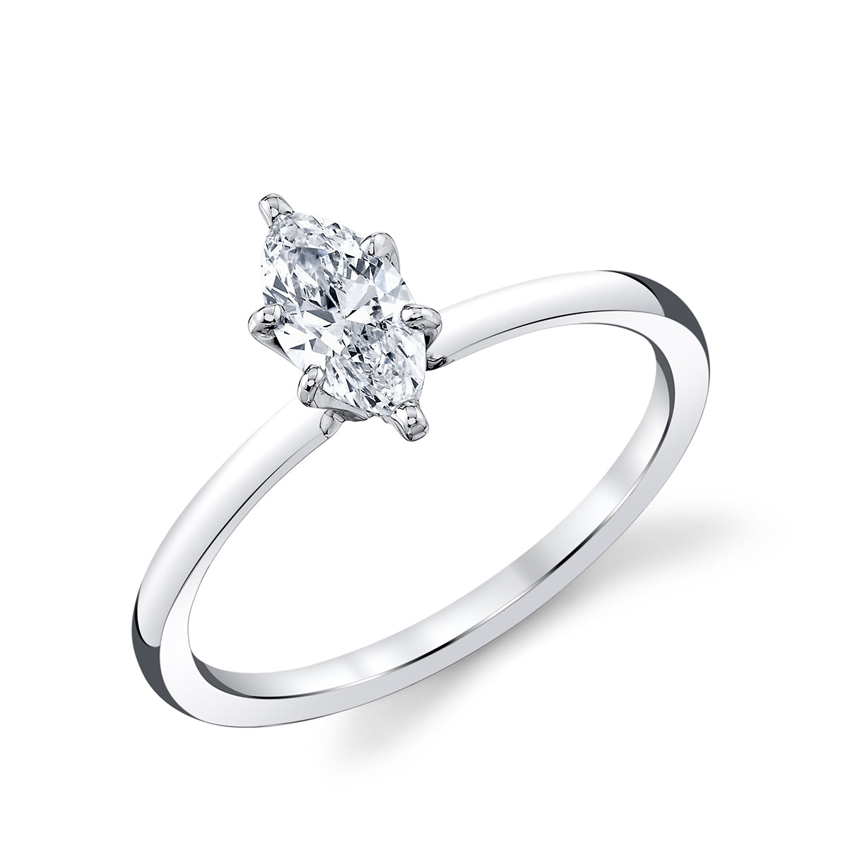 Premier Natural 1/2 ct. tw. Marquise Diamond Solitaire Engagement Ring in 14K White Gold front view