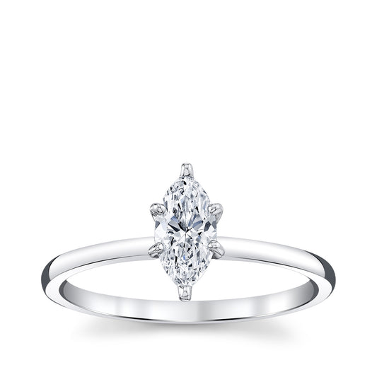 Premier Natural 1/2 ct. tw. Marquise Diamond Solitaire Engagement Ring in 14K White Gold