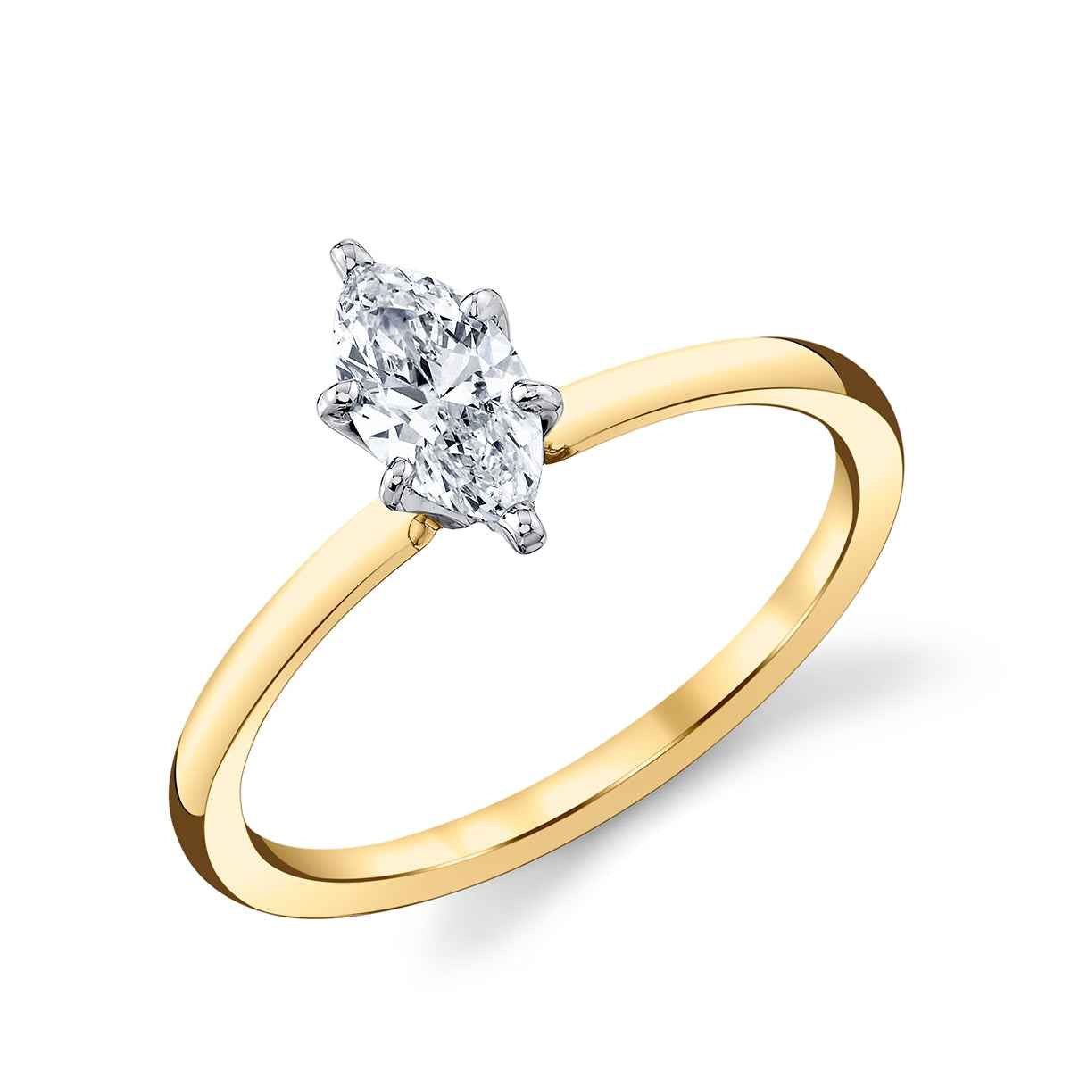 Premier Natural 1/2 ct. tw. Marquise Diamond Solitaire Engagement Ring in 14K Yellow Gold front view