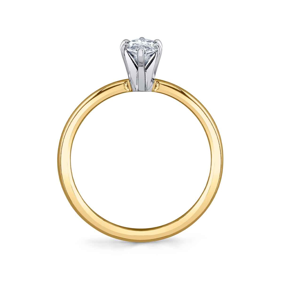 Premier Natural 1/2 ct. tw. Marquise Diamond Solitaire Engagement Ring in 14K Yellow Gold close-up detail