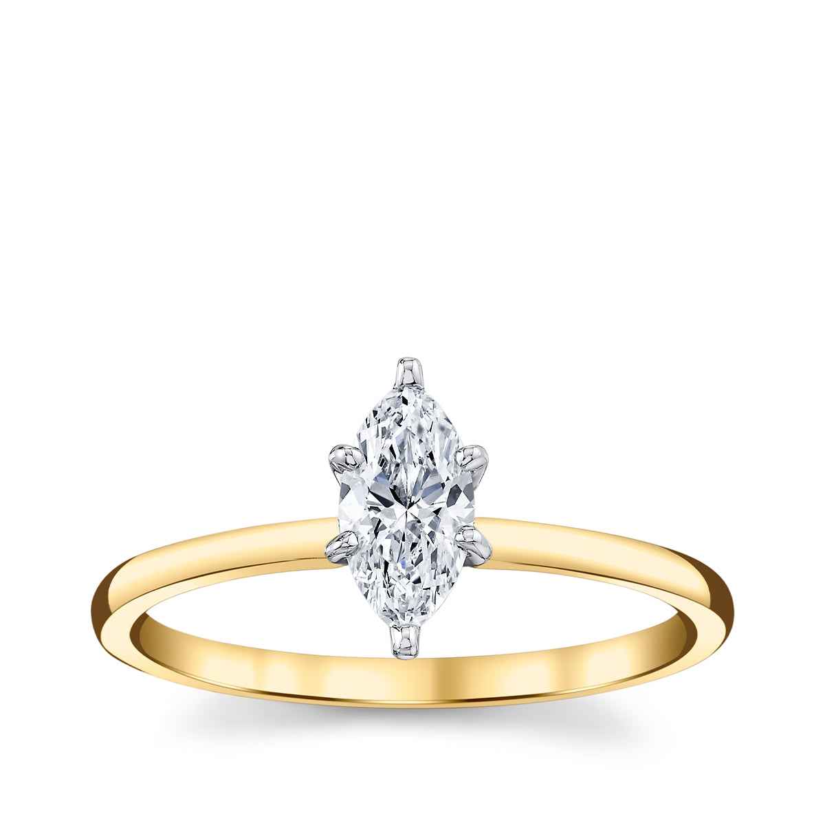 Premier Natural 1/2 ct. tw. Marquise Diamond Solitaire Engagement Ring in 14K Yellow Gold