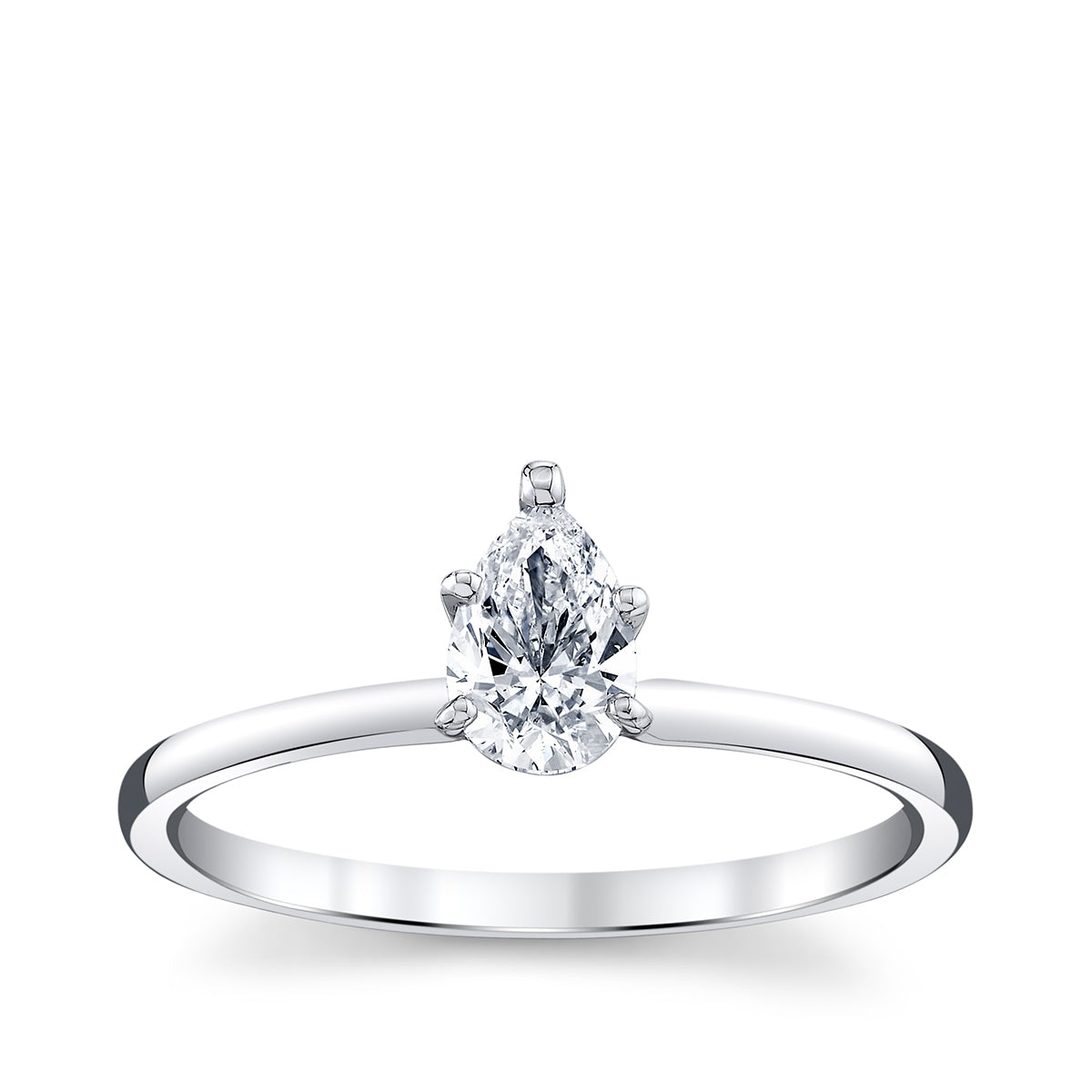 Premier Natural 1/2 ct. tw. Pear Diamond Solitaire Engagement Ring in 14K White Gold