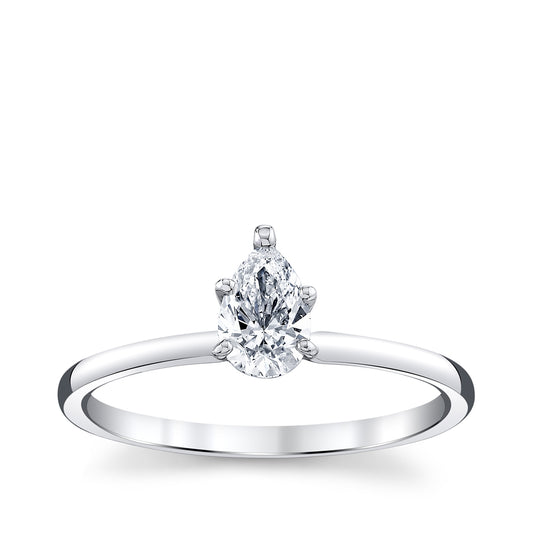 Premier Natural 1/2 ct. tw. Pear Diamond Solitaire Engagement Ring in 14K White Gold