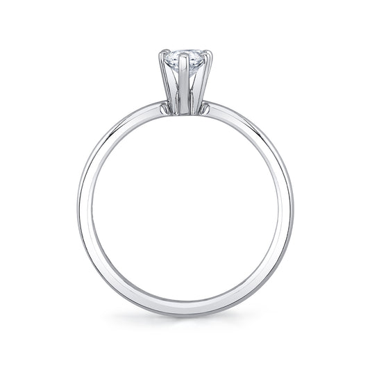 Premier Natural 1/2 ct. tw. Pear Diamond Solitaire Engagement Ring in 14K White Gold close-up detail