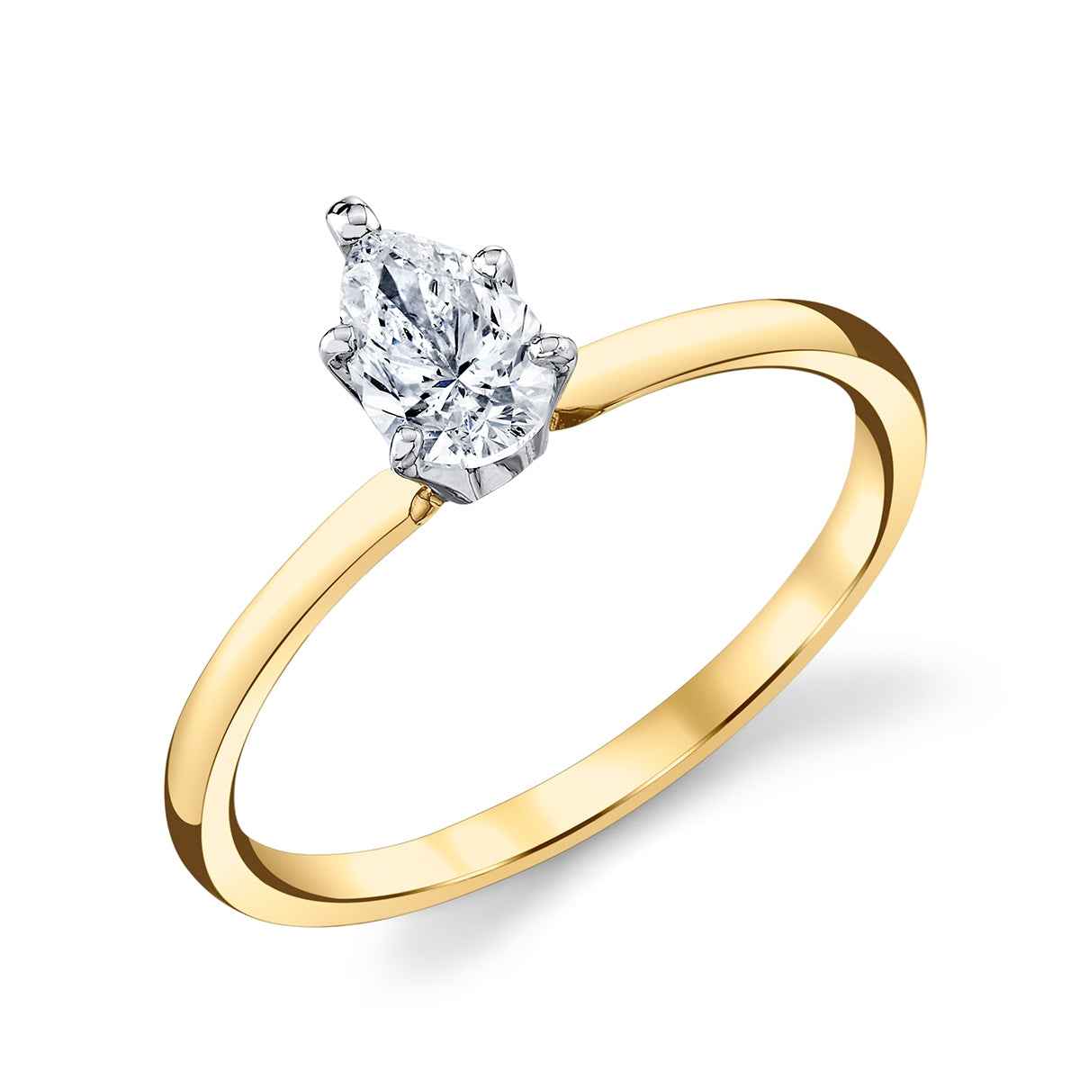 Premier Natural 1/2 ct. tw. Pear Diamond Solitaire Engagement Ring in 14K Yellow Gold front view